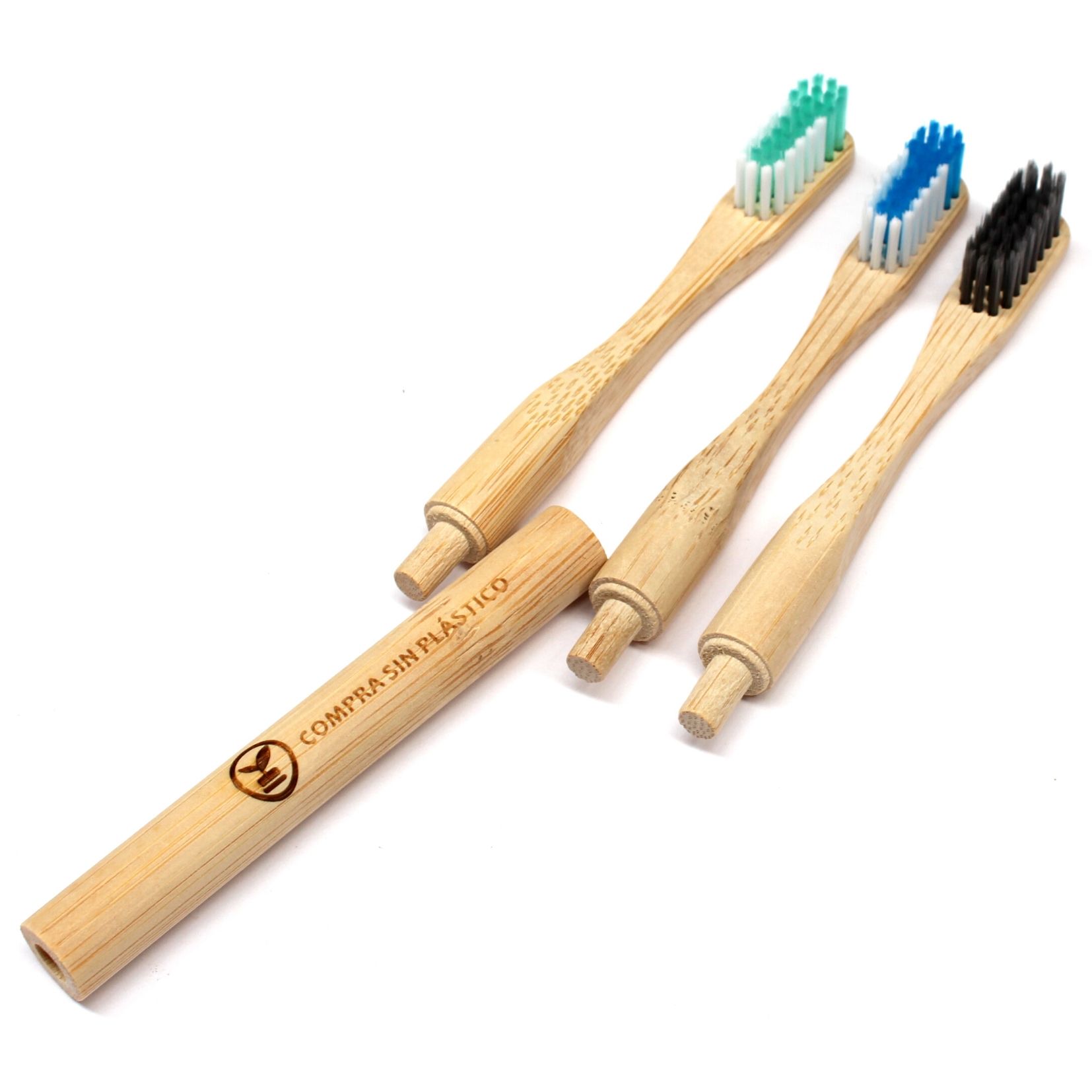 numerado individualmente arcoíris con cerdas de nailon sin BPA ecológico Cepillo de dientes de bambú natural Kobwa biodegradable paquete de 4